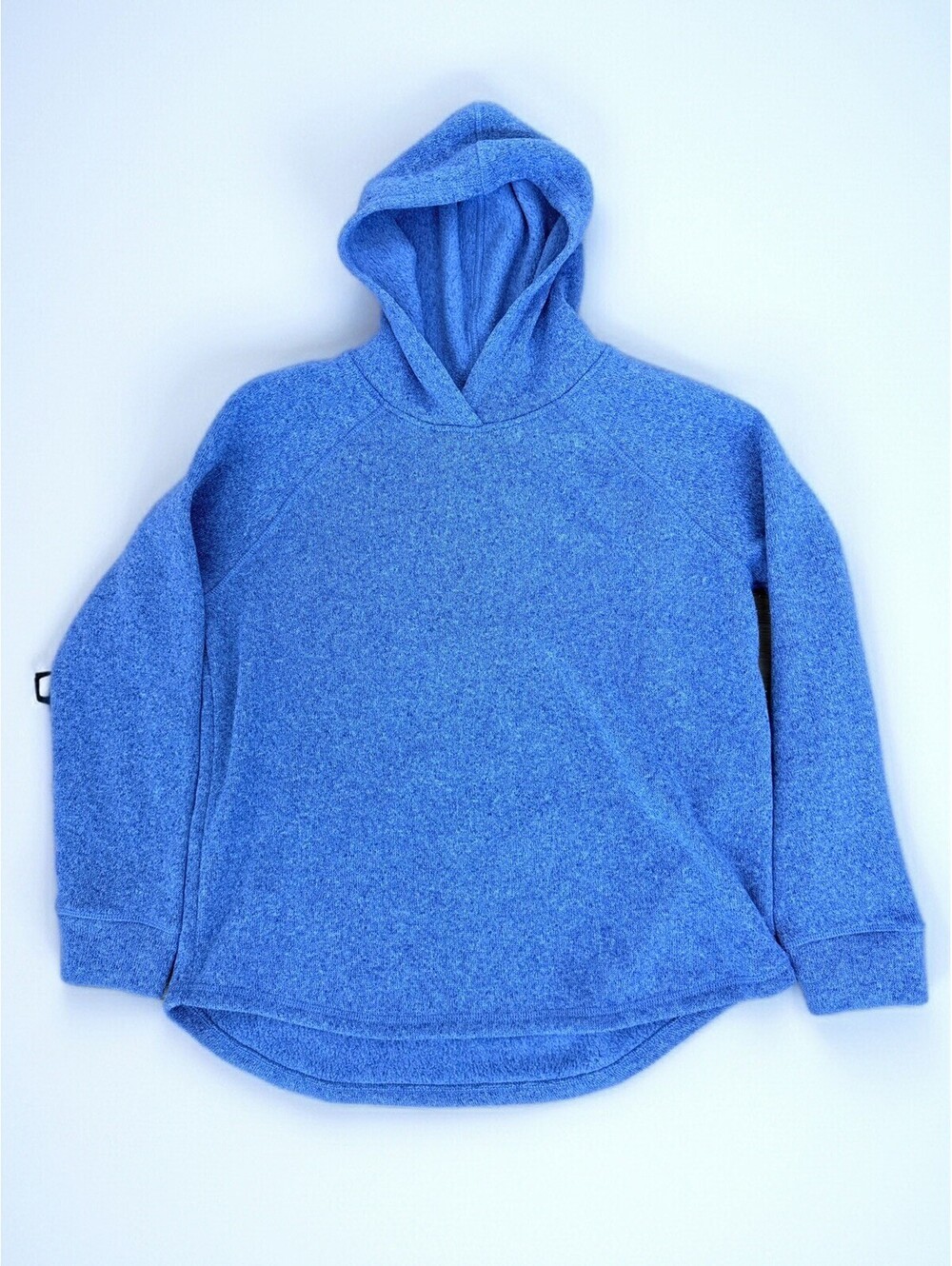 Eddie Bauer Hoodie Womens Large L Blue Heathered Fleece Pullover Crossover